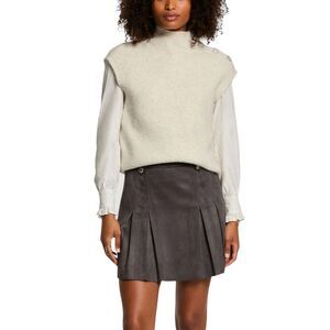 Morgan De Toi Beige Polyester Sleeveles Women's Sweater